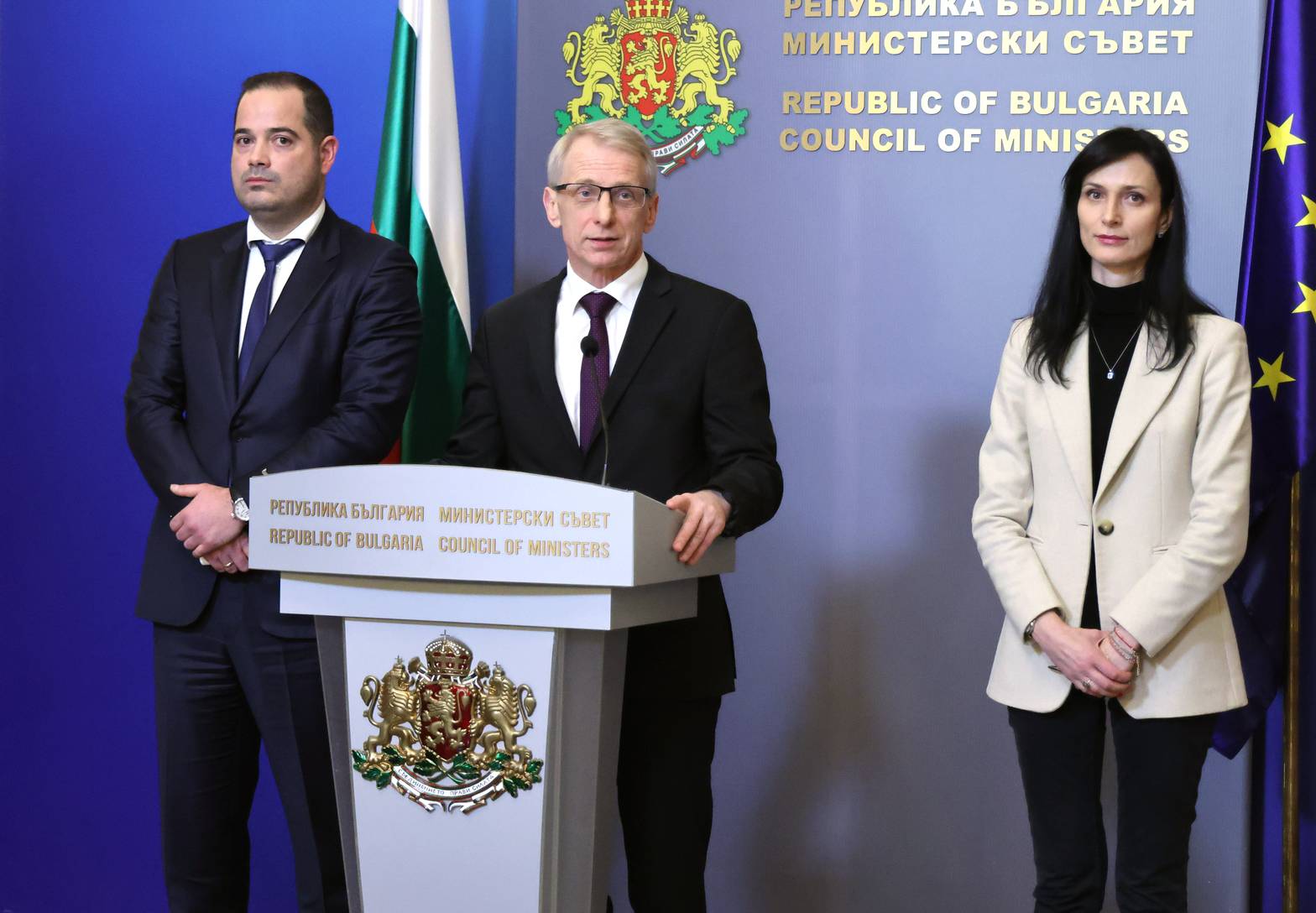  Николай Денков, Мария Габриел, Калин Стоянов 